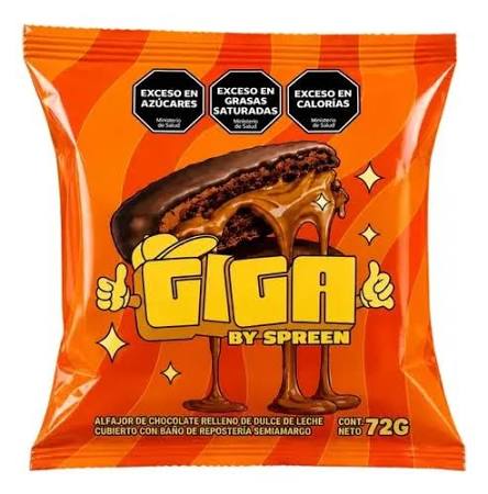 ALFAJOR GIGA BY SPREEN 72GR CHOCOLATE (comprando 3 o mas precio mayorista)